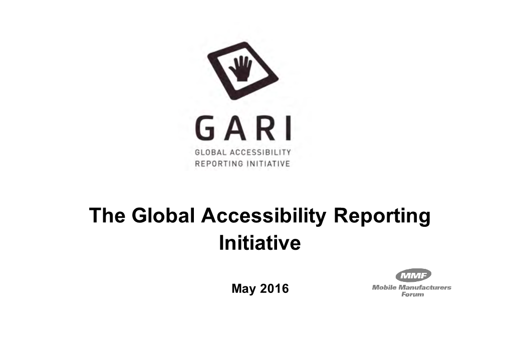 The Global Accessibility Reporting Initiative