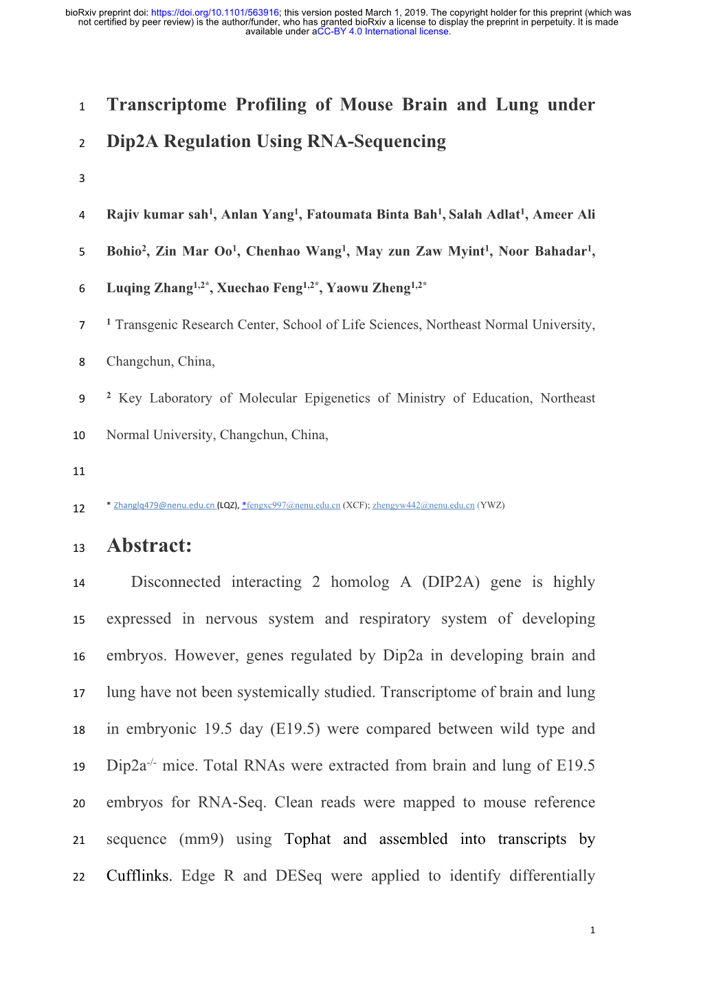 Expressed Genes (Degs) and Annotated Under GO, COG, KEGG and TF