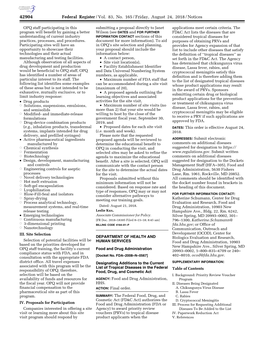 Federal Register/Vol. 83, No. 165/Friday, August 24, 2018/Notices