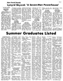 Summer Graduates Listed