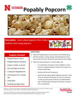 Popably Popcorn Club Activity