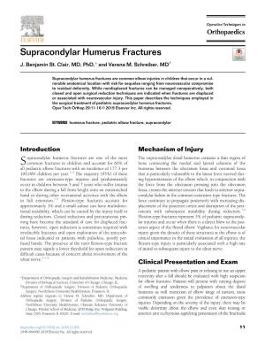 Supracondylar Humerus Fractures J