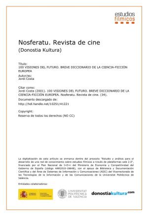 Nosferatu. Revista De Cine (Donostia Kultura)