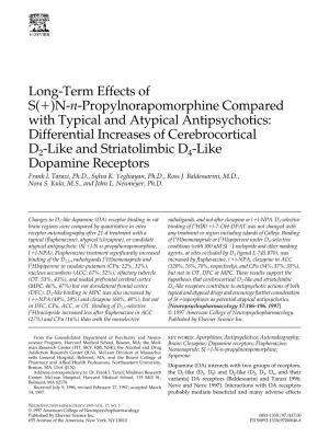 N-Propylnorapomorphine Compared with Typical and Atypical Antipsychotics
