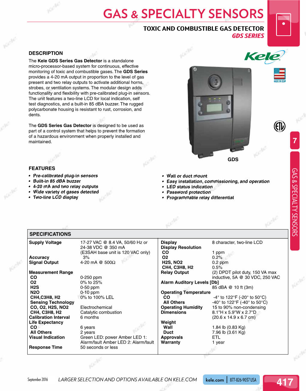 Gas & Specialty Sensors