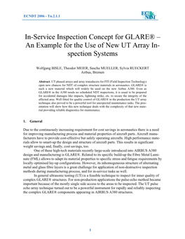 An Example for the Use of New UT Array Inspection Systems