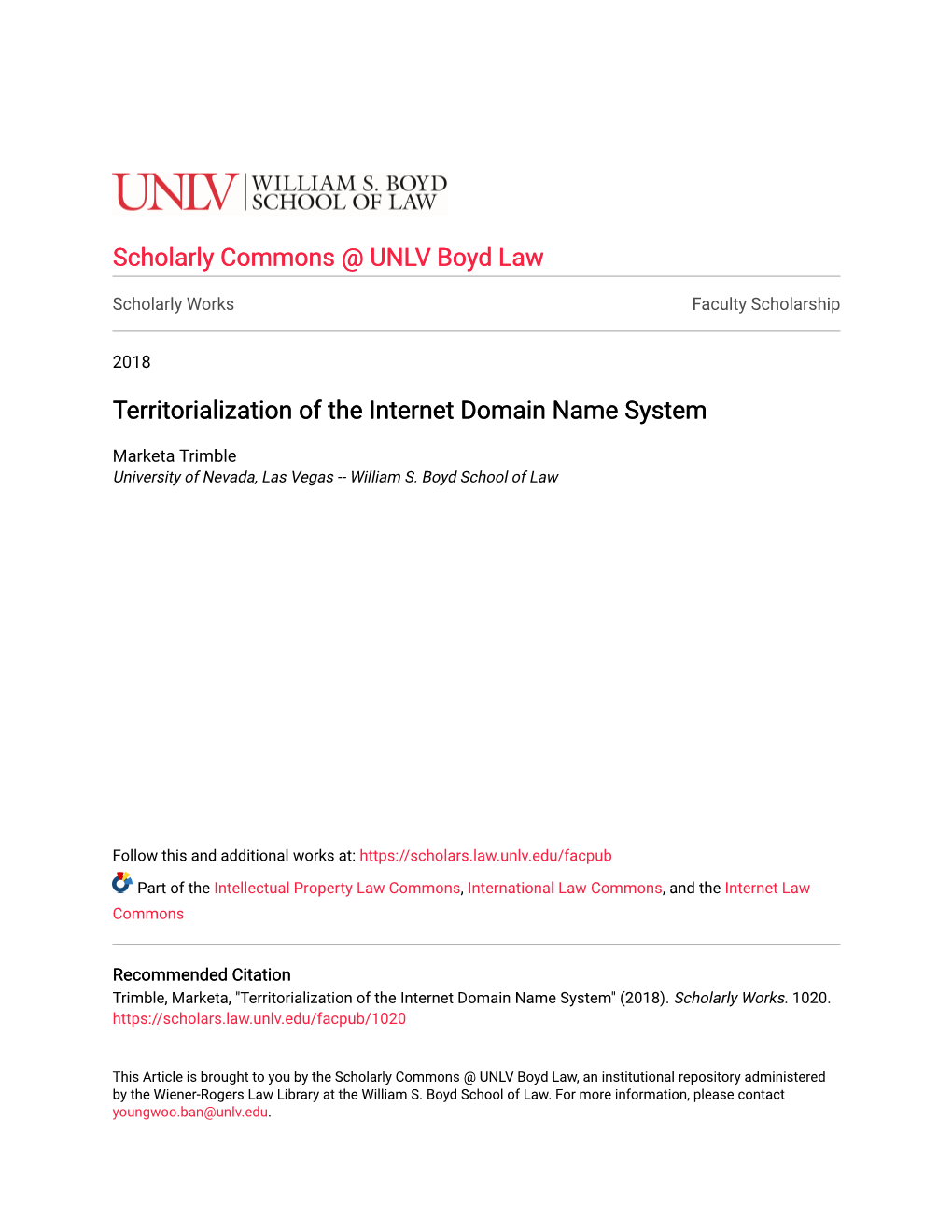 Territorialization of the Internet Domain Name System