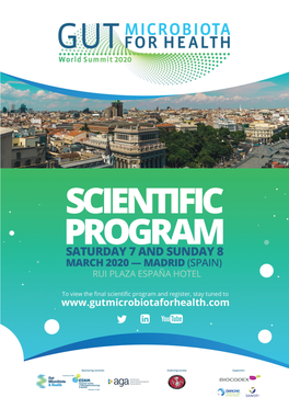 THE GUT MICROBIOTA for HEALTH SUMMIT Madrid, March 7-8, 2020