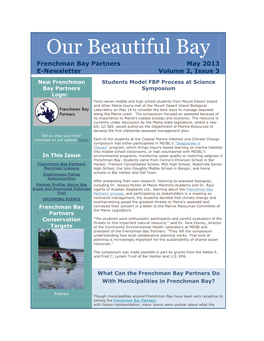 Our Beautiful Bay Frenchman Bay Partners May 2013 E-Newsletter Volume 2, Issue 3