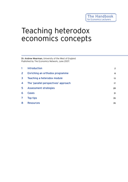 Teaching Heterodox Economics Concepts
