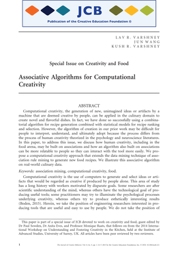 Associative Algorithms for Computational Creativity