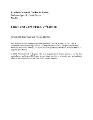 Check and Card Fraud, 2Nd Edition