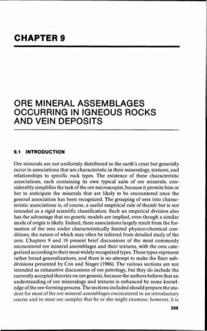 Chapter 9 Ore Mineral Assemblages