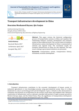 Transport Infrastructure Development in China