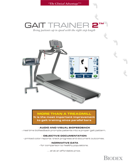 The Biodex Gait Trainer 2 Compares Step Length, Step Speed and Or -3 to -12% Grade Step Symmetry to Age and Gender-Based Normative Data