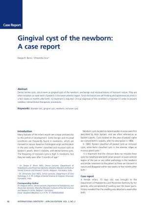 Gingival Cyst of the Newborn: a Case Report