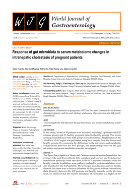 Response of Gut Microbiota to Serum Metabolome Changes in Intrahepatic Cholestasis of Pregnant Patients