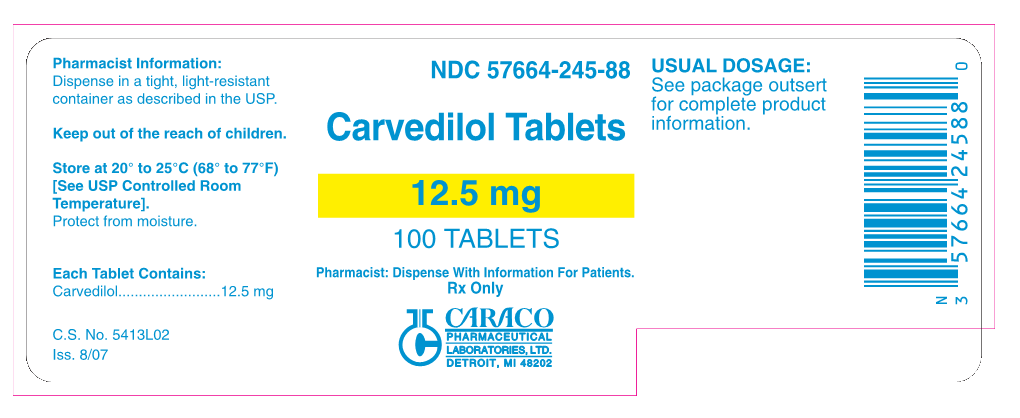 Carvedilol Tablets Store at 20° to 25°C (68° to 77°F) [See USP Controlled Room Temperature]