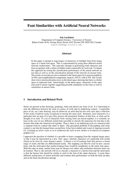 Font Similarities with Artificial Neural Networks