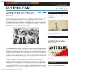 Looking Into the Katyn Massacre - Not Even Past