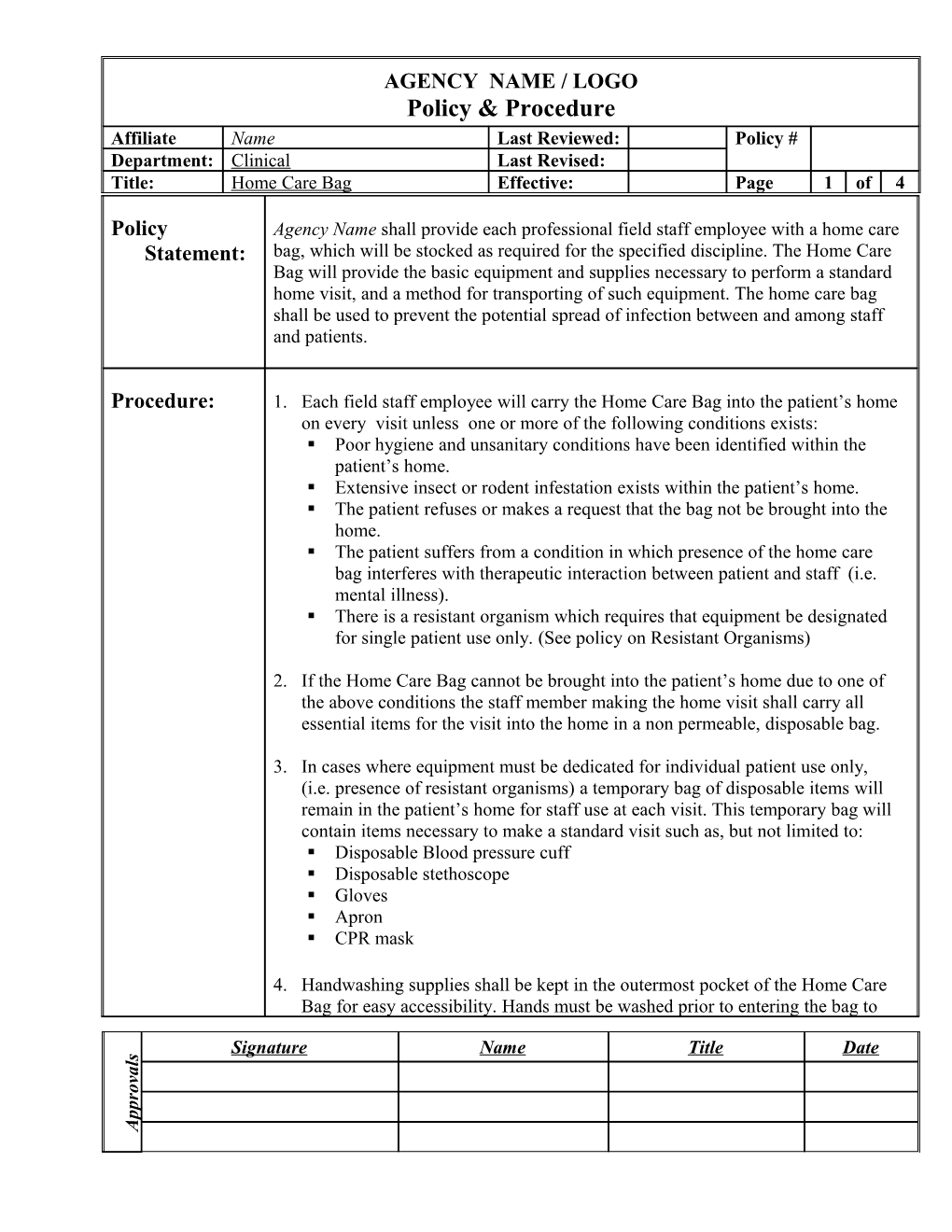 Policy and Procedure Template s1