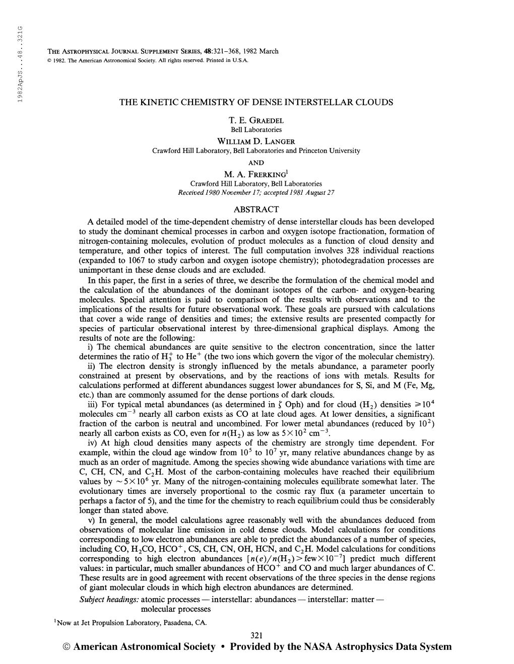 1982Apjs. . .48. .32 IG the Astrophysical Journal Supplement