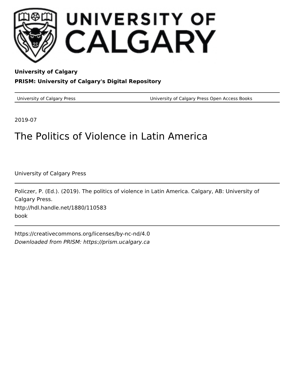 Operation Condor As an International System of State Violence and Terror: a Historical- Structural Analysis