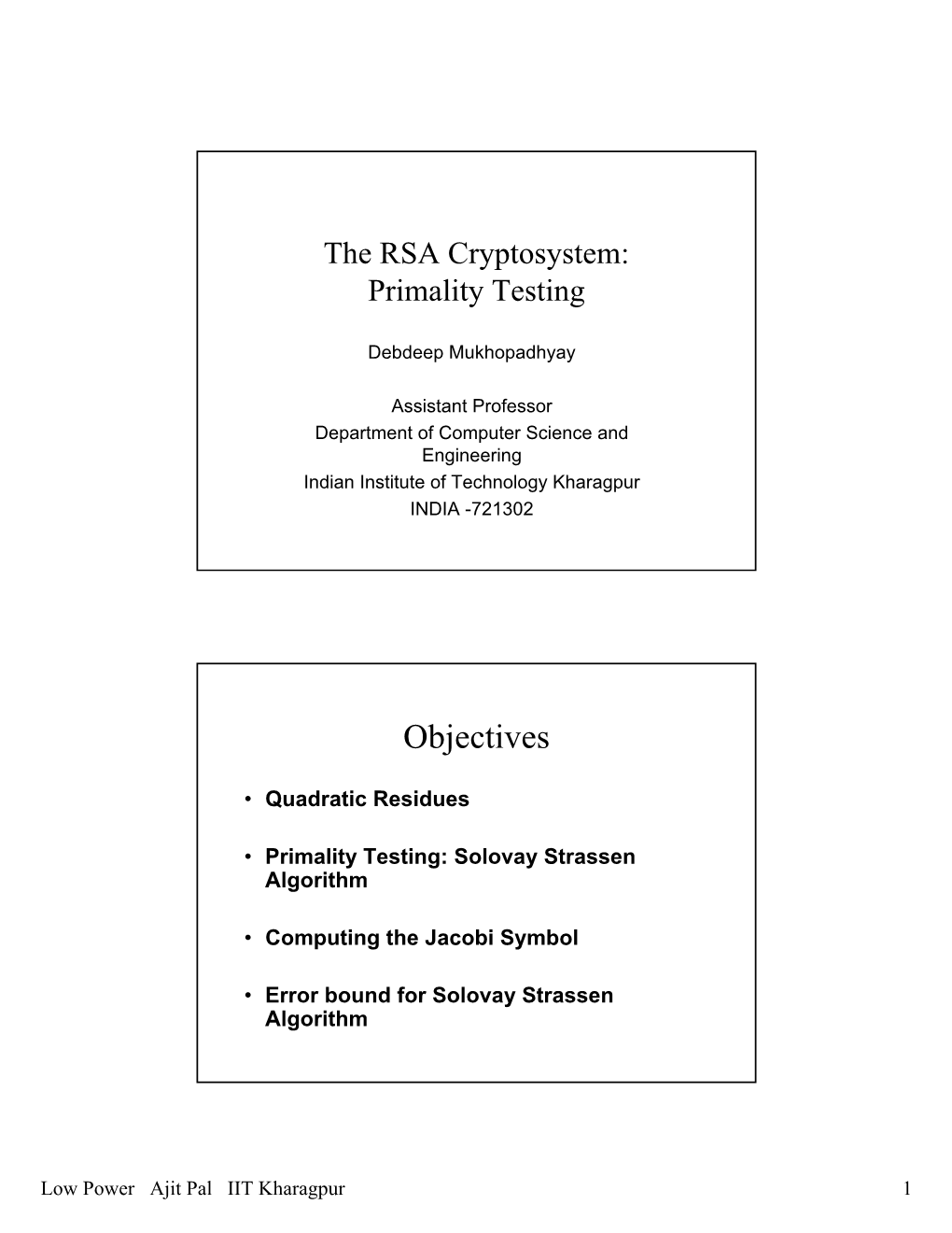 Primality Testing