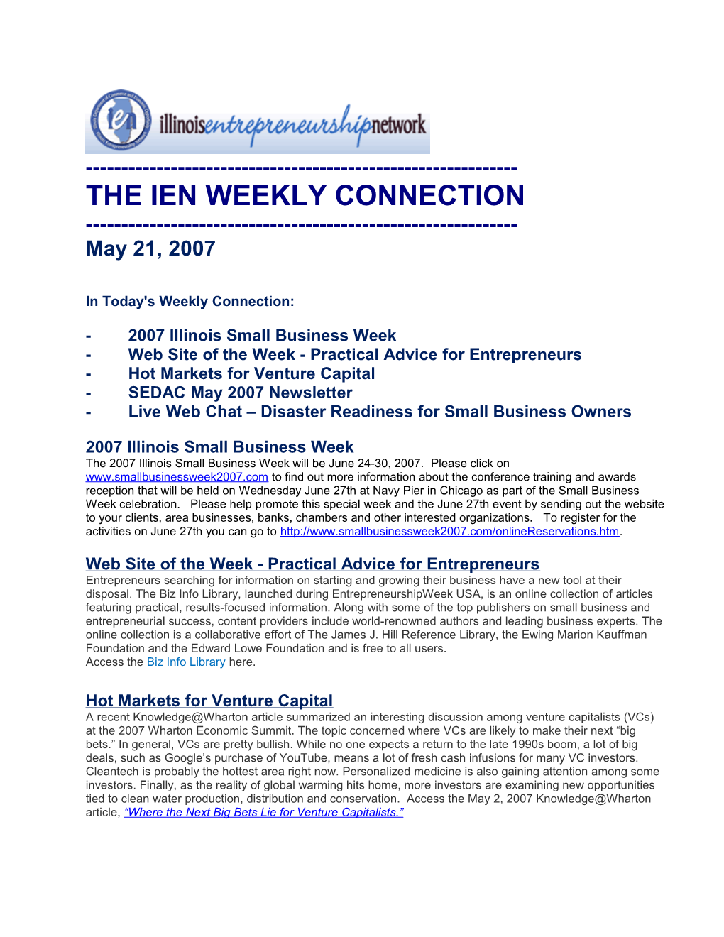 The Ien Weekly Connection s4