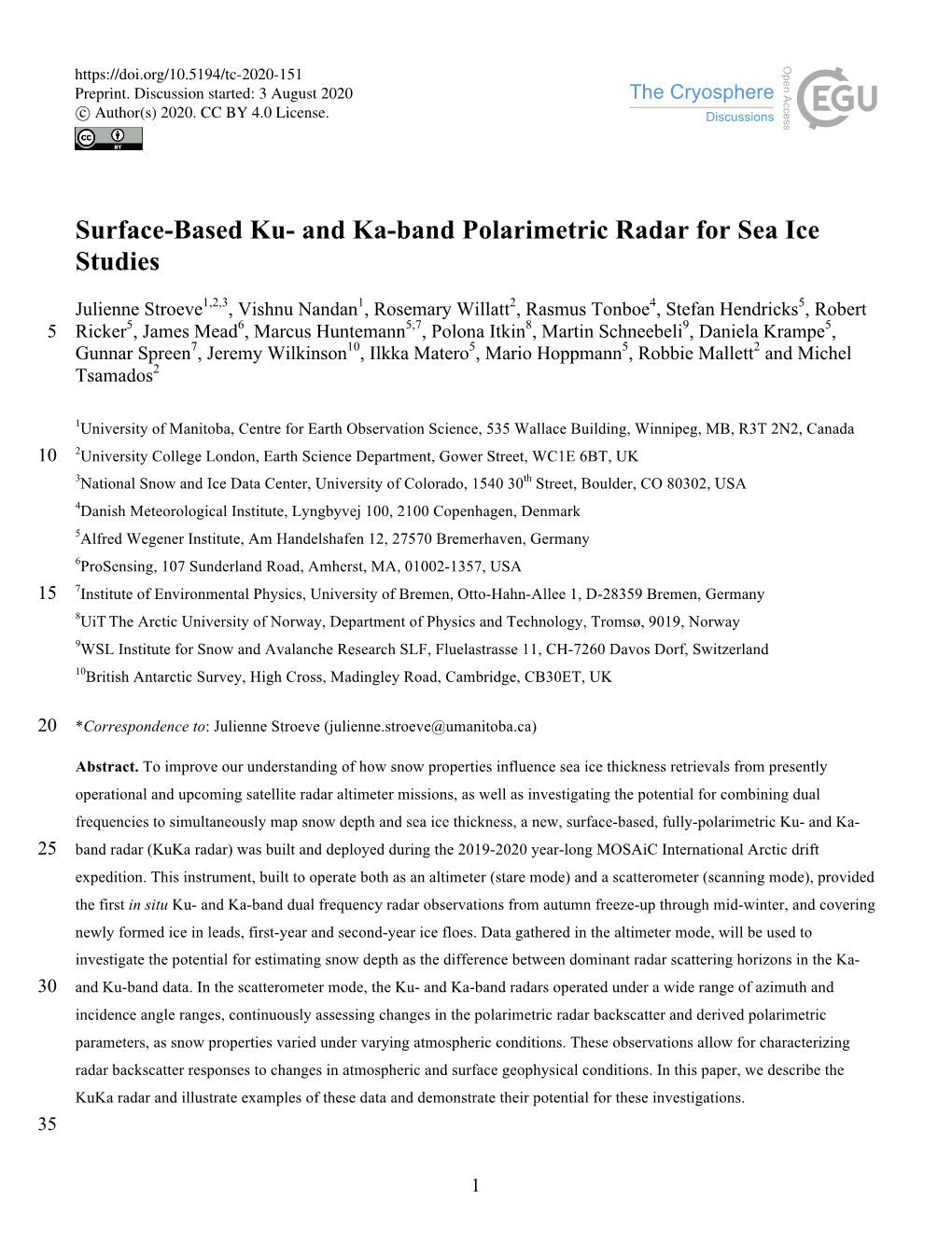 Surface-Based Ku- and Ka-Band Polarimetric Radar for Sea Ice Studies