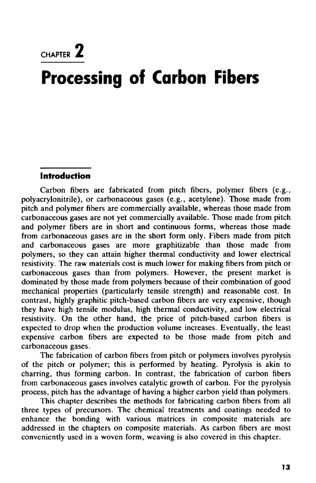 Processing of Carbon Fibers