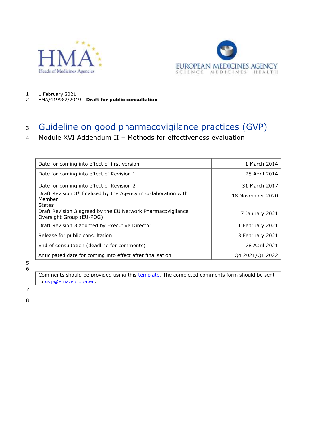 (GVP): Module XVI Addendum II