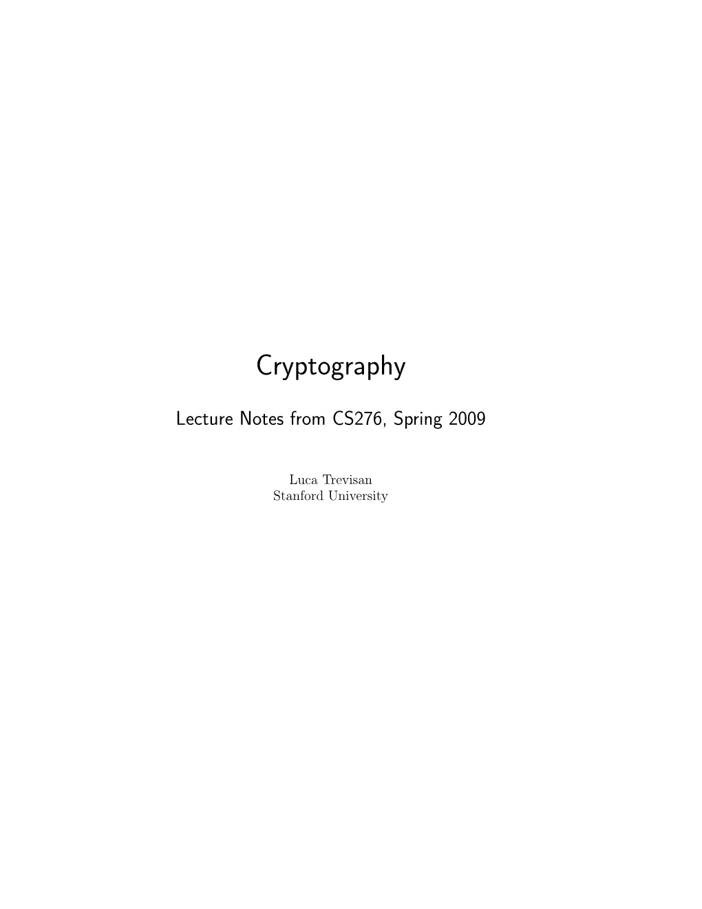 Cryptography