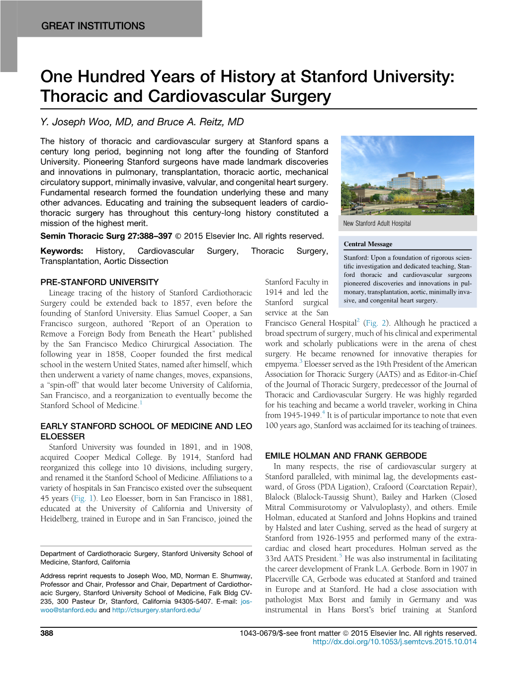 Thoracic and Cardiovascular Surgery