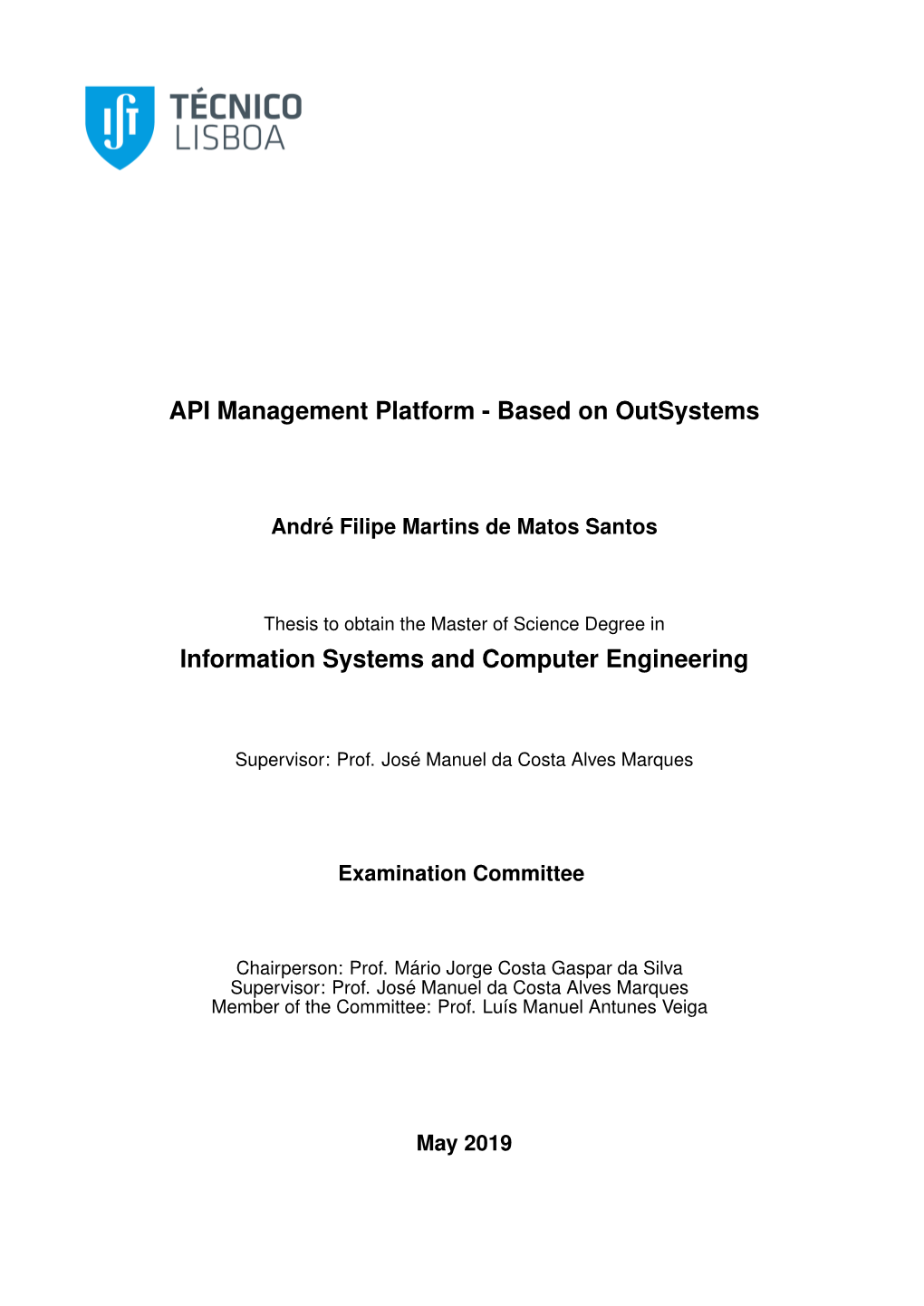 API Management Platform - Based on Outsystems