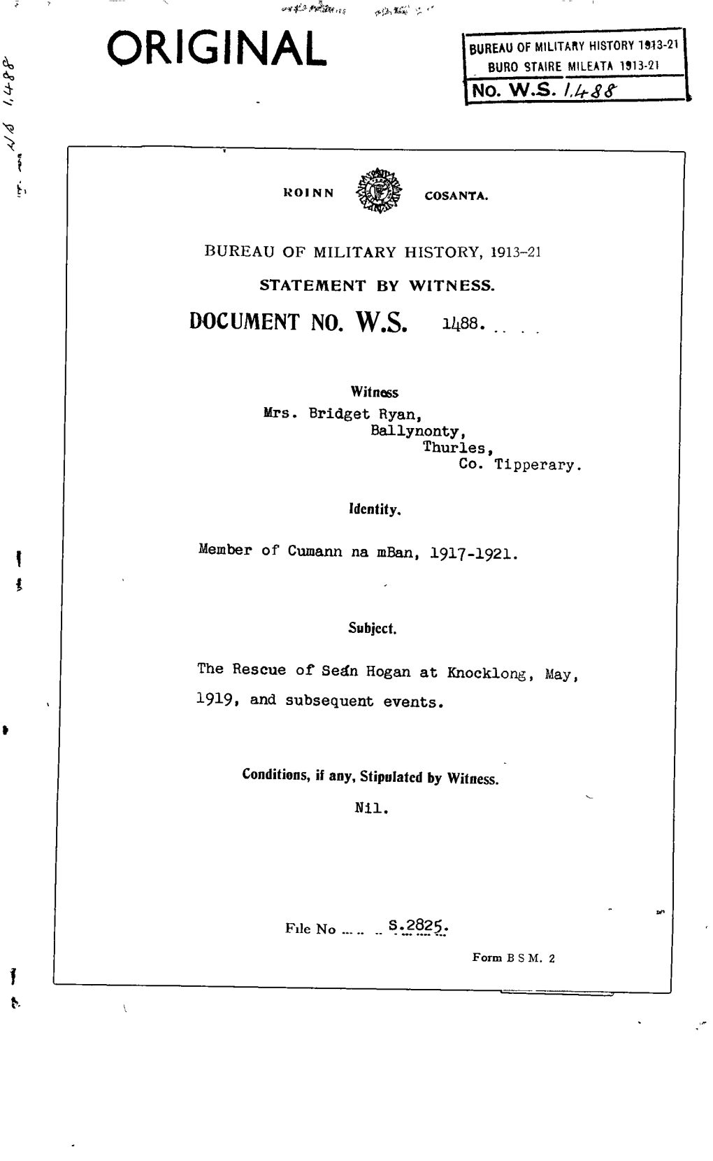 Roinn Cosanta. Bureau of Military History, 1913-21