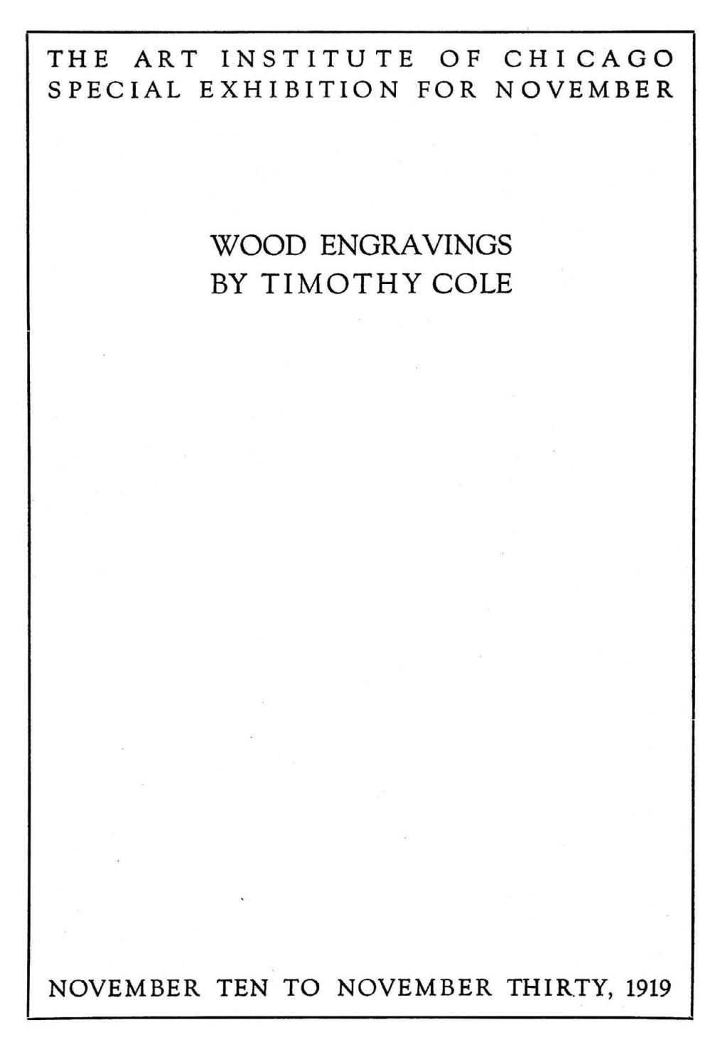 Wood Engravings by Timothy Cole