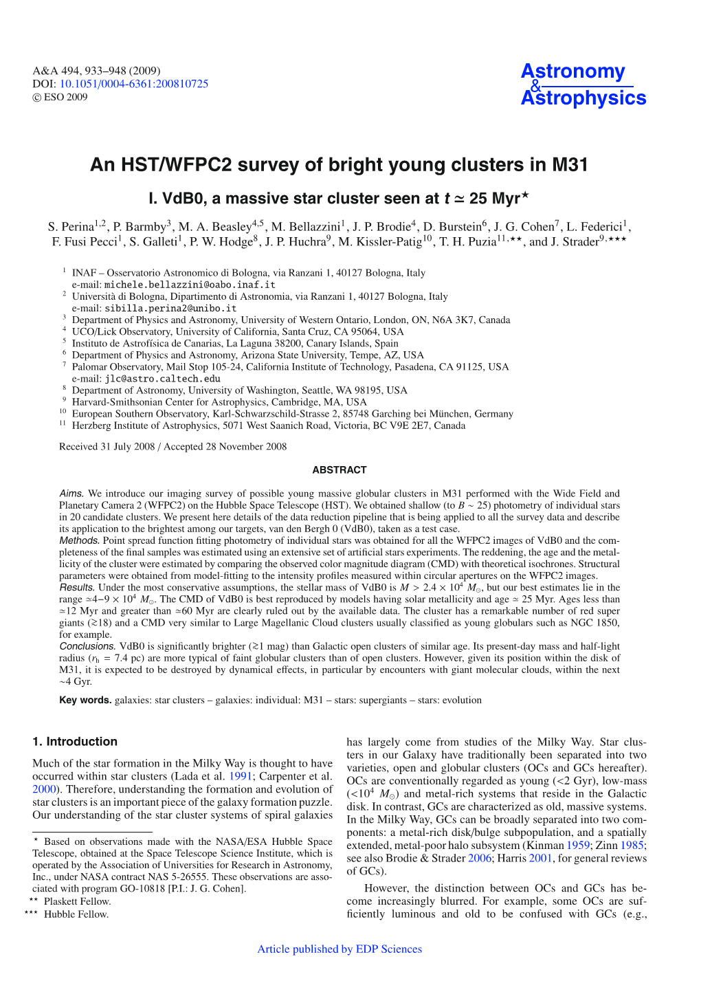 An HST/WFPC2 Survey of Bright Young Clusters in M31 I