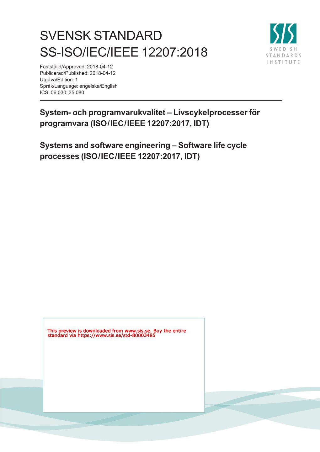 Svensk Standard Ss-Iso/Iec/Ieee 12207:2018