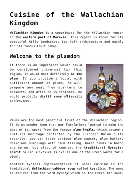 Cuisine of the Wallachian Kingdom,The