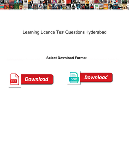 Learning Licence Test Questions Hyderabad