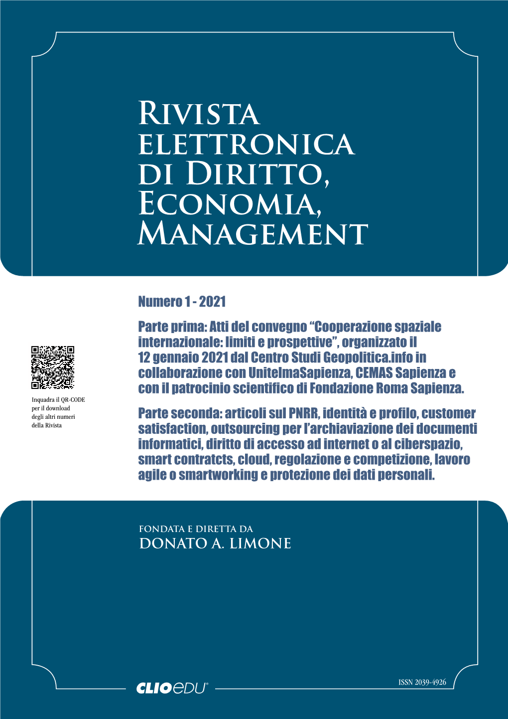 Rivista Elettronica Di Diritto, Economia, Management