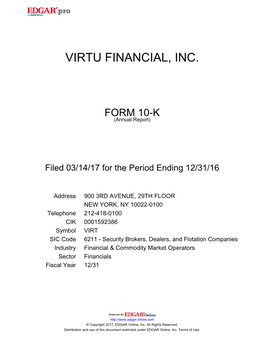 Virtu Financial, Inc