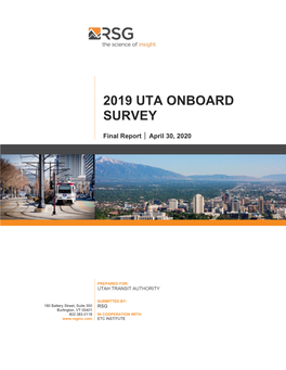 2019 Uta Onboard Survey