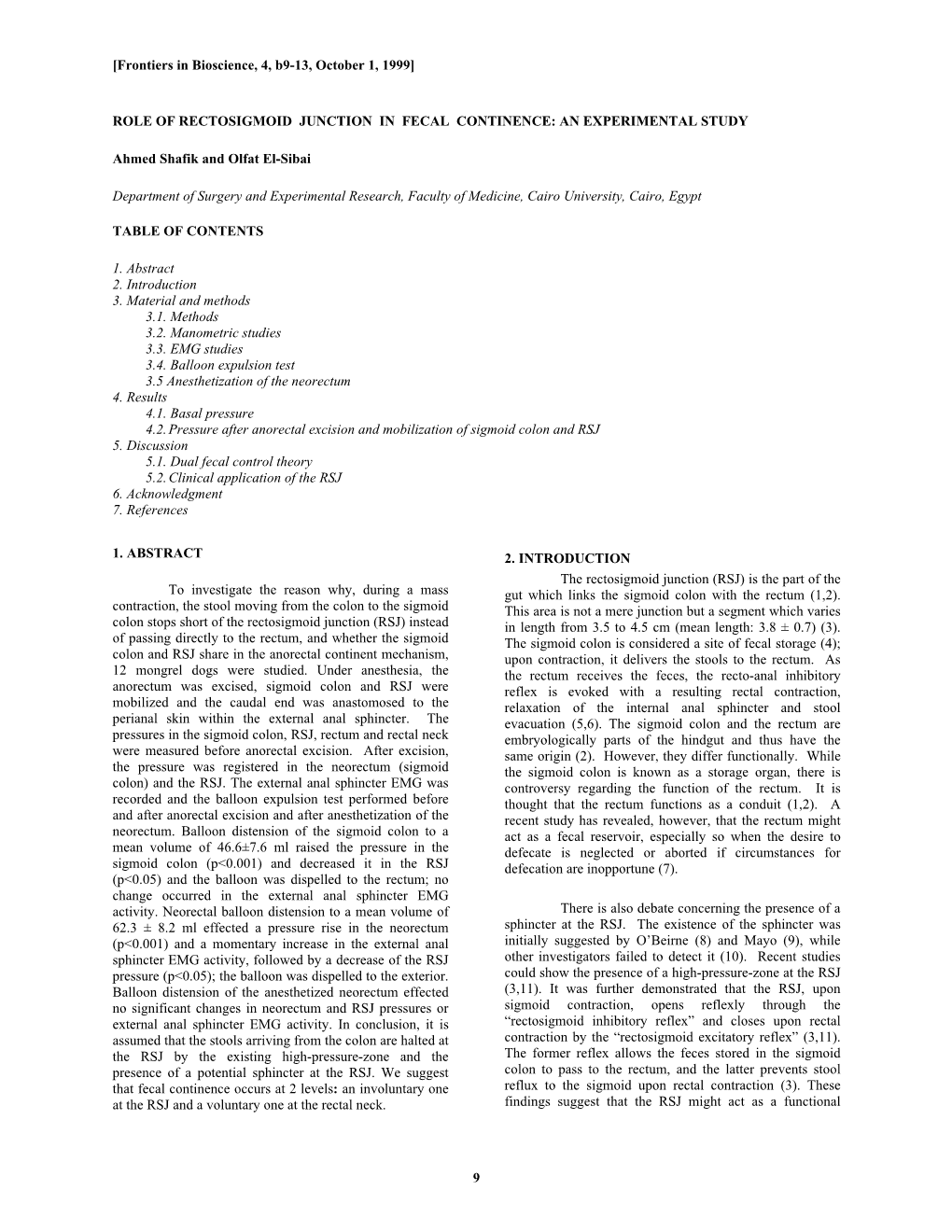 9 Role of Rectosigmoid Junction in Fecal Continence Sphincter