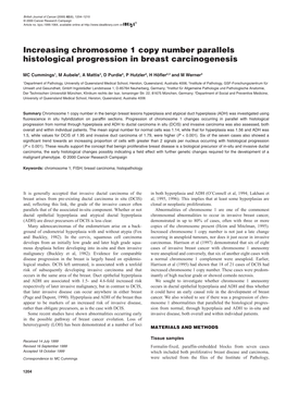 Increasing Chromosome 1 Copy Number Parallels Histological