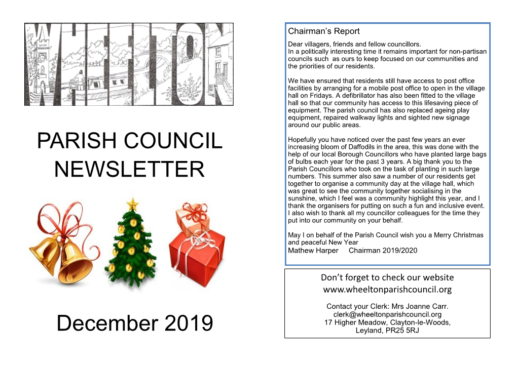 PARISH COUNCIL NEWSLETTER December 2019