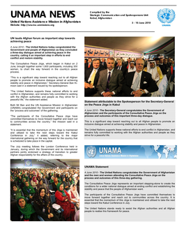 UNAMA NEWS Kabul, Afghanistan