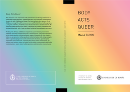 Body Acts Queer BODY
