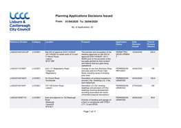 Planning Applications Decisions Issued